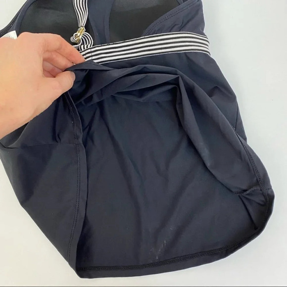 Anne Cole Studio Black White Classic Style Adjustable Halter Neck Tankini Top M - Picture 6 of 12